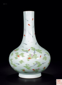 lot0521 清光绪 粉彩花鸟纹罐 ( - 雅昌拍卖图录app